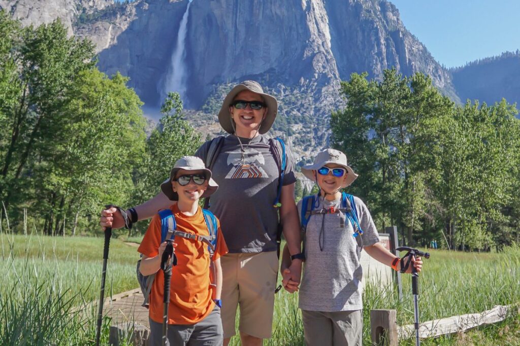 Family Exploring Yosemite Valley