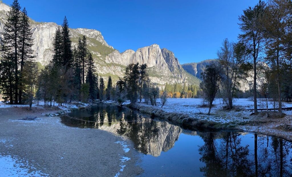 Yosemite Valley snowfall.